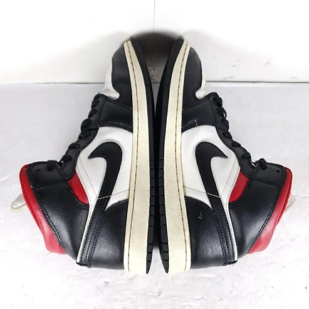 Nike Women’s Jordan 1 US9,5 Black Sail Gym Red Mid Top Sneakers Shoes BQ6472-061